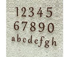 número de casa nº 4 - Tipo de letra: clásico - Altura: 20 - 30 cm - Muchos colores a elegir, RAL 8016 mahagonibraun (braun) glänzend, 20 cm