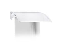 Relaxdays Marquesina toldo Techo para Puertas protección, plástico, Aluminio, 120 x 80 cm, tejado, Transparente, 80x120x25 cm