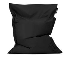 Bean Bag Bazaar Bazaar Bag - Negro, 180cm x 140cm, Puf Gigante para Interiores y Exteriores – Puff Enorme, Ideal para Usar en el Hogar y el Jardín
