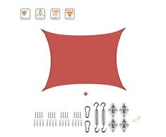 XXJF Toldo Vela Toldos Exterior Rectangular Protección UV para PES , Resistente Desgarro Y,protección Patio Exteriores Jardín Exteriores, Jardín, (Color : Orange Red, tamaño : 4.5x5m)