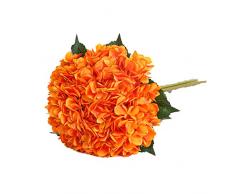 Tifuly Artificial Hydrangea Flower, 5 PCS Ramos de hortensias de Seda de Tallo Largo para Bodas, hogar, Hotel, decoración de Fiestas, centros de Mesa(Naranja)