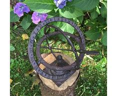 Antikas - reloj de sol pequeño decoración jardín estilo antiguo de hierro fundido - reloj estatua jardín terraza