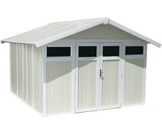 Caseta cobertizo resina jardin grosfillex utility 11 color gris-verde claro