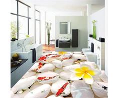 Aduana de cualquier tamaño 3D Pegatinas de piso de adoquín estereoscópico Impermeable Baño PVC Autoadhesivo Mural Wallpaper, 150 * 105 cm