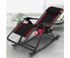 TopJiä Mecedora con Posavasos De Tumbona Plegable,Terraza Reclinables Verano Transpirable Tumbona,Ajustables Tumbona Relax para Jardin Piscina Playa Negro