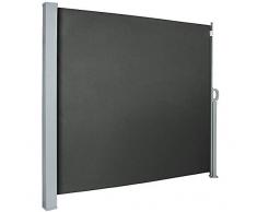 Toldo lateral uyoyous, 160 x 300 cm, certificado TÜV, resistente a los rayos UV, protección lateral para la privacidad, para balcón, terraza, toldo extensible, color gris oscuro