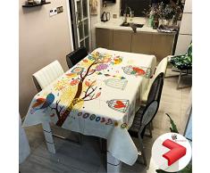 Fansu Manteles Antimanchas Teflon, Estilo Rectangular de Comedor Cocina Jardín y Bar Impermeable Lavable Decoración del Hogar (140x160cm,Estado animico)