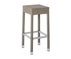 Taburete jardín Alto de Bar de Rattan plástico marrón de 36x36x76 cm - LOLAhome