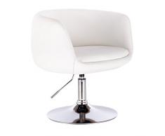 WOLTU 1x Taburete de Bar Sillas de Cocina con Reposabrazos Taburete Peluqueria Imitación Cuero Taburete Bajo Taburete de Trabajo Silla de Escritorio Blanco BH78ws