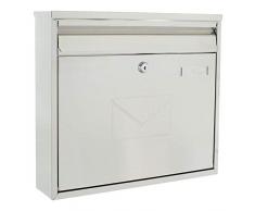 Rottner 4780 - Buzón de pared para correo con llave (acero inoxidable)