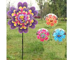 erticvtiu Doble Capa Flor Molino Viento Molinillo Viento Molinillo Niños Juguetes Jardín Decoración