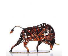 Tejido de Metales Ganado Rojo Escultura de Hierro Figurilla Abstracta Arte Moderno Decoración del Hogar Regalo del Arte Animal de Tooarts