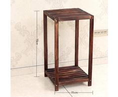 Sarazong Mesa de Extremo de Soporte de Planta de Madera Maciza con Estante Soporte de Planta Soporte de Flor de Interior Planta de Piso de Aterrizaje Titular de Flor Soporte de Planta Decoración,A