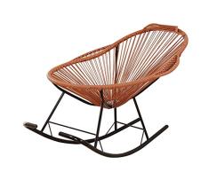 Yuany Mecedora en Rattan para niños Adult Nursery | Tumbona reclinable Silla de jardín con reposapiés y reposabrazos | Tumbonas reclinables para Piscina de Patio, marrón