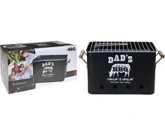 Dad 's rectangular Retro de mesa portátil barbacoa parrilla de carbón para camping y al aire libre uso - gran regalo para el día del padre, cumpleaños, Navidad