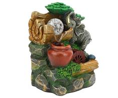 Cikonielf Simular Adorno de Fuente de Mesa Rockery Decoración de Mesa de Fuente de relajación Interior distintiva para Oficina en casa(EU Plug)