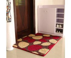 Ommda Alfombras de Baño Multicolor Antideslizante Absorbente Felpudo de Entrada para Sala de Estar Cocina Dormitorio de Interior Exterior Adoquín Rojo 60x90cm