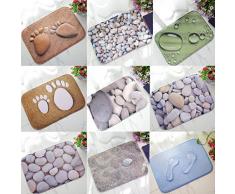 3d impresión de adoquín antideslizante puerta piso alfombrillas alfombra Doormats baño decoración del hogar, Franela, 7#, talla única