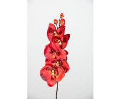 Decorativa rama textil de orquídea Phalaenopsis, rojo, 80 cm - Rama artificial / Ramificación sintética - artplants