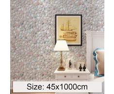 PAN decoración del hogar etiqueta de la pared Adoquín Creativo 3D Piedra Ladrillo Decoración Pegatinas de papel tapiz Dormitorio Sala de estar Pared Rollo de papel tapiz impermeable, Tamaño: 45 x 1000