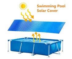 NUEVO Cobertor solar piscina rectangular, Manta Solar Piscina Película aislamiento plástico burbujas UV Protección para armazones o piscinas inflables, jacuzzi hinchable, mantenga el agua caliente