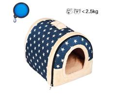Enko 2 en 1 Cómodo Casa para Mascotas y Sofá, Interiores y Exteriores Portátil Plegable de Cama para Perro/Cama para Gato. Una Casa Caliente para su Mascota.(
