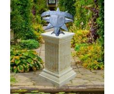 Jardín sueño Metal Reloj de sol con piedra columna – graphos/arena
