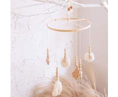 lets make Campana de Cama Creativa Campana de Viento de Cuna de Madera Baby Mobile Decoraciones de Pared de Estilo Nórdico Carpa para Cuna Regalo de Recién Nacido de Adorno de Habitación
