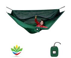 Hamaca Bliss No-See-Um No More - La hamaca para acampar Ultimate Bug Free - Cuerda 100 / 250 cm por lado incluida - Totalmente reversible - La hamaca de mejor calidad con red en la tierra