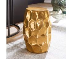 Wohnling Mesa Auxiliar Jada 30 x 47 x 30 cm Aluminio Oro Mesa Decorativa Cojín Redondo, Mesa Martillado Almacén pequeña, Diseñador Estante Mesa Metal Modern, anstell Mesa Estrecho, 35 x 35 x 51 cm