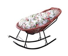 WZB Mecedora en Rattan para niños Adult Nursery | Tumbonas Tumbonas con Cojines Silla de jardín con reposapiés y reposabrazos | Tumbonas reclinables para la Piscina del Patio
