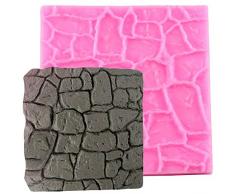 Sello Adoquín Línea de Pared de Piedra Silicona Impresión Textura Estera Fondant Molde de Chocolate Herramientas de decoración de Magdalenas