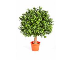 Artplants Arbusto Redondo Artificial con Tronco TOM, 250 Hojas, 35cm, Ø 25cm - árbol exótico/Planta Decorativa