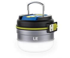 LE Linterna para camping LED recargable, 280lm, cargador externo de 3000mAh, 3 modos de luz, resistente al agua IPX4, luz neutra, luz de acampada, luz para exteriores
