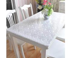 Abok - Mantel Impermeable para Mesa (Cristal Suave, antiquemaduras), Piedra de adoquín de 1 mm, 90 x 120 cm