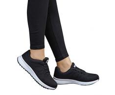Zapatillas de Deporte Respirable para Correr Deportes Zapatos Running Cojines de Aire Calzado Mecedora Net para Estudiante Volar Zapatos Deportivas de Mujer Gimnasia Ligero Sneakers Atletismo riou