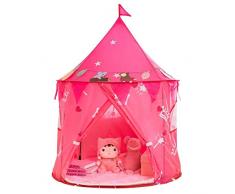 fervortop Tienda De Campaña Infantil Carpa De Juego Fácil De Montar Plegable Transpirable Duradero Tienda De Juegos para Infantiles Niño Niña para Interior Y Exterior, Rosado/Azul