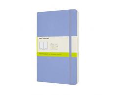 Moleskine - Cuaderno Clásico con Hojas en Blanco, Tapa Blanda y Cierre con Goma Elástica, Tamaño Grande 13 x 21 cm, Color Azul Hortensia, 240 páginas