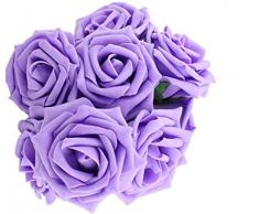 10 rosas artificiales de espuma marca Westeng para floreros, ramos y para decoración del hogar, bodas, cumpleaños, jardines, etc.