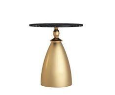 ZHIRONG Creativo Nórdico Mesa Auxiliar Sala Mármol Pequeña Mesa Redonda Hierro Forjado Mesa De Esquina Muebles Decorativos Mesa De Centro con Balcón (Color : A)