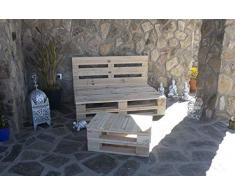 Palets Talavera SL Conjunto 1 Sofa Palet Europeo + 1 Mesa - Interior/Exterior Nuevo A ESTRENAR-Natural 