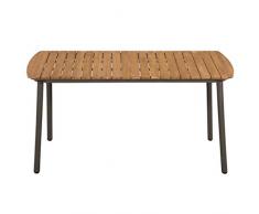vidaXL Mesa Jardín Comedor Rectangular Madera Acacia Acero Patio Exteriores