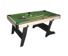 Devessport - Mesa de Billar plegable Manhattan - Fácil montaje - Incluye todos los accesorios para poder jugar - Patas reforzadas para mayor estabilidad - Ideal para jugar con amigos - Medidas: 182 x 96 x 78 Cm