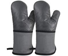 Guantes de Horno,Guantes de Horno de Cocina con Silicona,Guantes de Barbacoa Guantes para Hornear Resistentes al Calor hasta 500 °F,Algodón Antideslizante para Cocinar,Asar,Hornear,Barbacoa,1 par