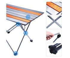 Movaty Mesa Plegable para Acampar Mesa para Exteriores Portátil Escritorio de Aluminio Liviano con Bolsa de Transporte para Picnic,Barbacoa,Pesca,Excursiones y Viajes,56 * 41 * 40cm(L*W*H)