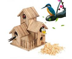 perfecti Caja Nido De Pájaro Forma De Casa Miniatura Casa De Pájaros Nido De Madera Herramientas De Jardinería Decoración para Hogar & Jardín, 20.5 x 15.5 x 15.5cm