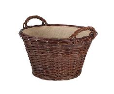 Kamino - Flam – Cesta de almacenamiento, Cesta para leña, Cesta para manualidades, periódicos, compra, Cesto para almacenar leña, Marrón, Ø 50 cm