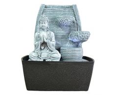 Zen Luz de la Pared Interior Fuente de Meditación de Buda de Piedra Gris/Negro de 20 x 15 x 24 cm