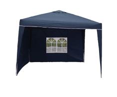Carpa pabellón plegable de aluminio 3 x 3 m impermeable revestimiento de PU. Calidad profesional, azul