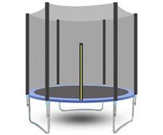 WOHAO Columpio A través de la Prueba de trampolín Cubierta de Seguridad con Safety Net Ronda Jardín Trampolín Escalera y Parachoques Bar al Aire Libre Azul 306 Cm Trampolines de Interior